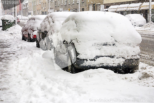 Image of Cars covered with snow