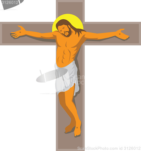 Image of Jesus Christ on Cross Retro