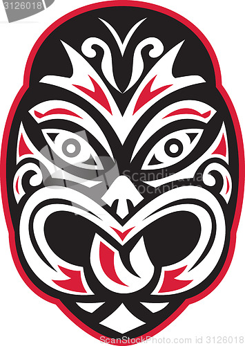 Image of  Maori Tiki Moko Tattoo Mask Retro
