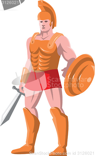 Image of gladiator roman centurion warrior standing