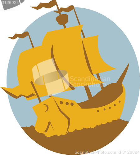 Image of Sailing Ship Galleon Retro