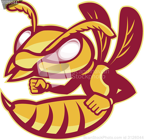 Image of Angry Female Hornet Mascot Cartoon