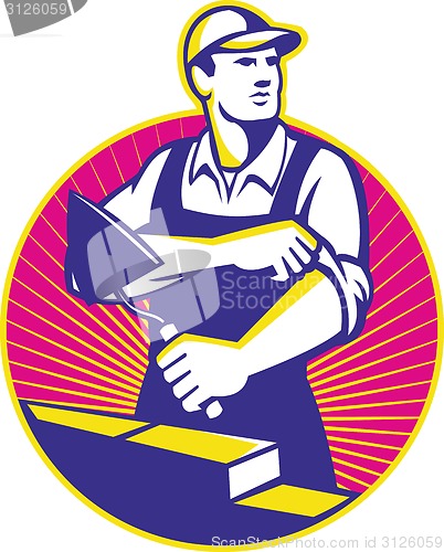 Image of Mason Masonry Construction Worker Trowel