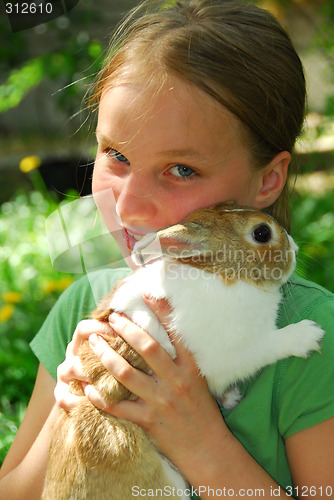 Image of Gril with bunny