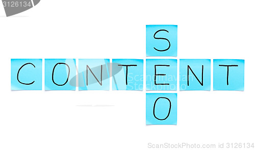 Image of Content SEO Blue Sticky Notes