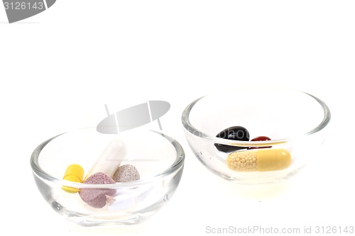 Image of pills isolated on the white background