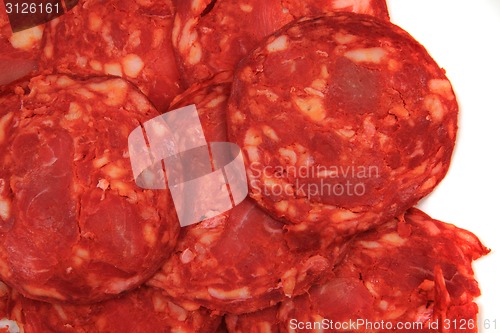 Image of fresh salami background
