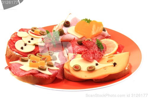 Image of funny sandwiches for children 