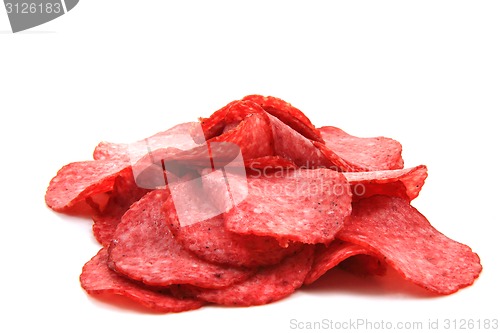 Image of salami isolated