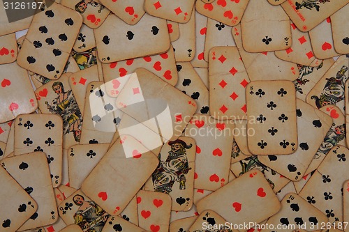 Image of old poker cards texture 