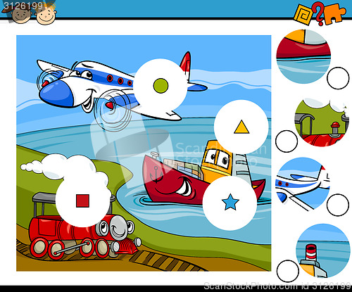 Image of match pieces game cartoon