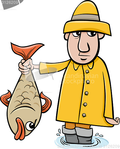 Image of angler with fish cartoon