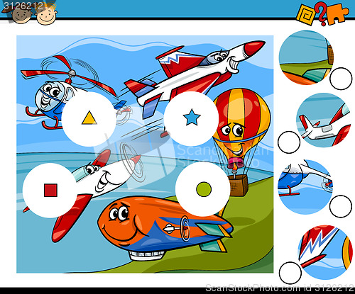 Image of match pieces game cartoon