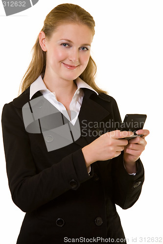 Image of Business woman paging