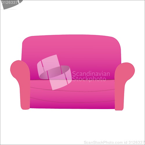 Image of Red sofa on white background