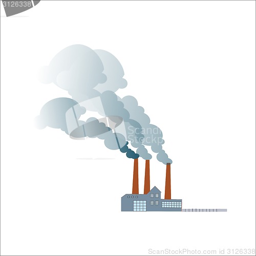 Image of Smoking dirty polluting plant or factory