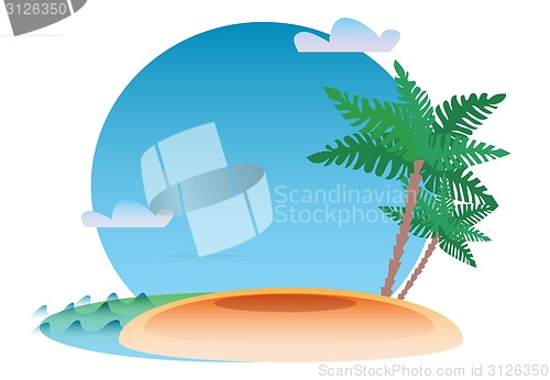 Image of Tropical resort background sea island and palm