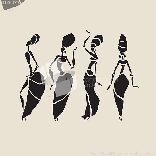 Image of African silhouette set.