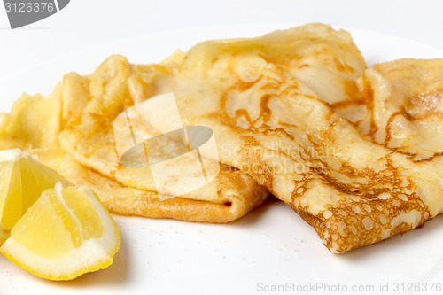 Image of English pancake and lemon