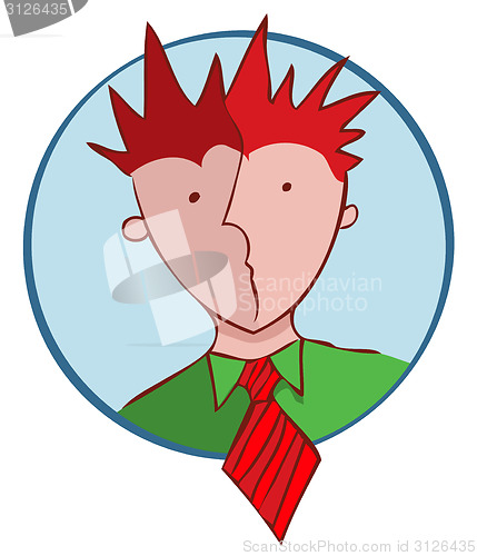 Image of Portrait of a businessman with red hair and tie. vector