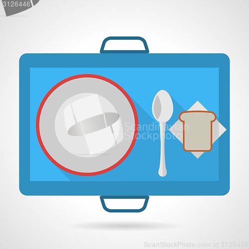 Image of Colored vector icon for food tray