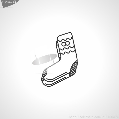 Image of Black line warm socks vector icon