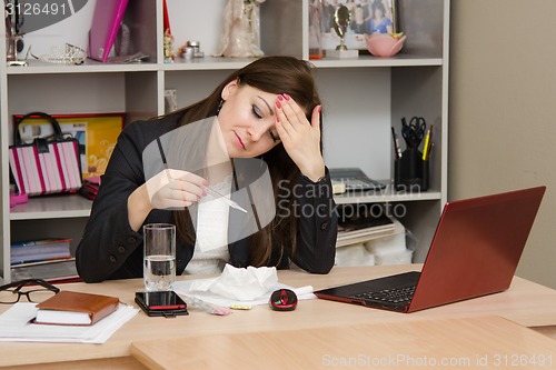 Image of Girl with glow in the workplace