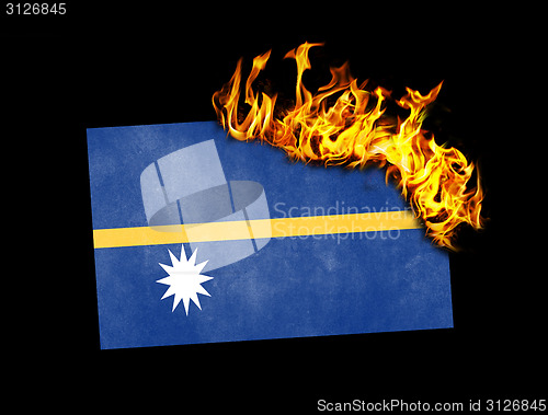 Image of Flag burning - Nauru