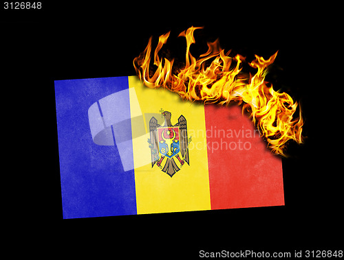 Image of Flag burning - Moldova