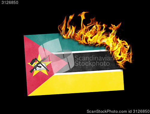 Image of Flag burning - Mozambique