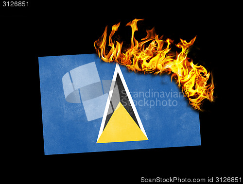 Image of Flag burning - Saint Lucia