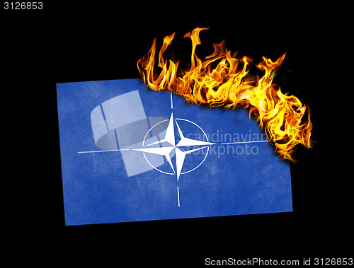 Image of Flag burning - NATO