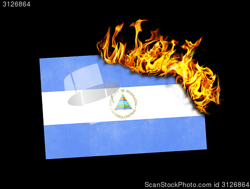 Image of Flag burning - Nicaragua