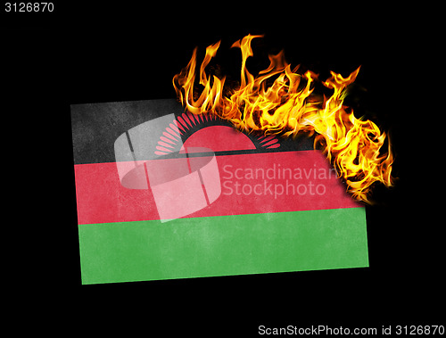 Image of Flag burning - Malawi