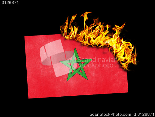 Image of Flag burning - Morocco