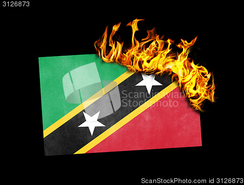 Image of Flag burning - Saint Kitts and Nevis