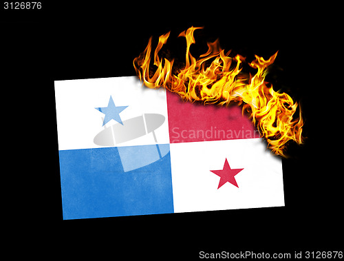 Image of Flag burning - Panama