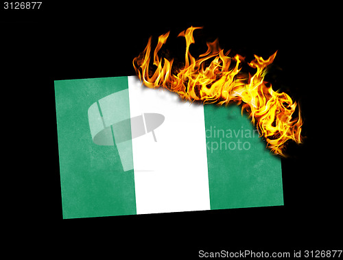 Image of Flag burning - Nigeria