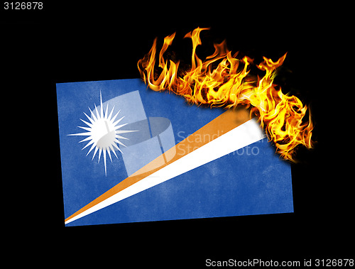 Image of Flag burning - Marshall Islands