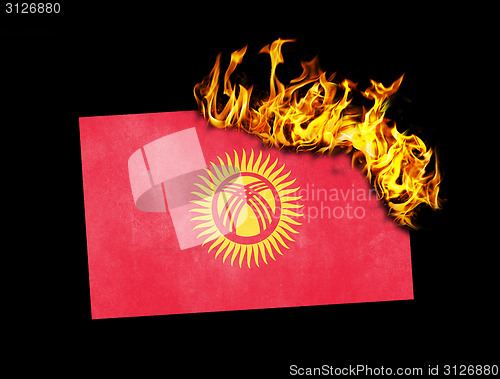 Image of Flag burning - Kyrgyzstan