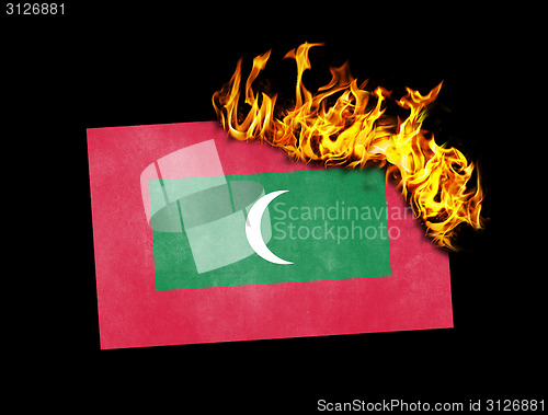 Image of Flag burning - Maldives