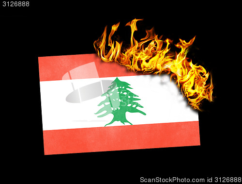 Image of Flag burning - Lebanon