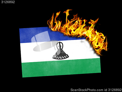 Image of Flag burning - Lesotho