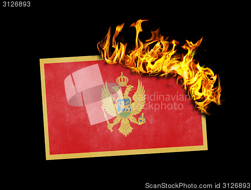 Image of Flag burning - Montenegro
