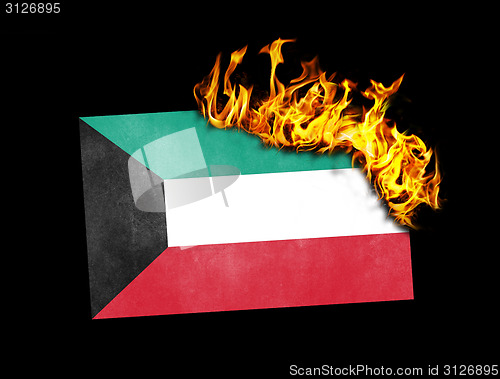 Image of Flag burning - Kuwait