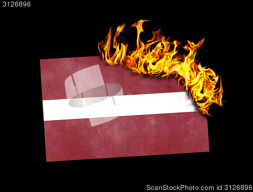 Image of Flag burning - Latvia