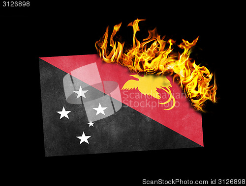 Image of Flag burning - Papua New Guinea