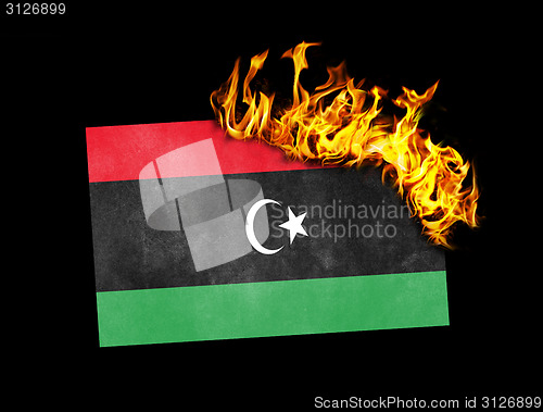 Image of Flag burning - Libya