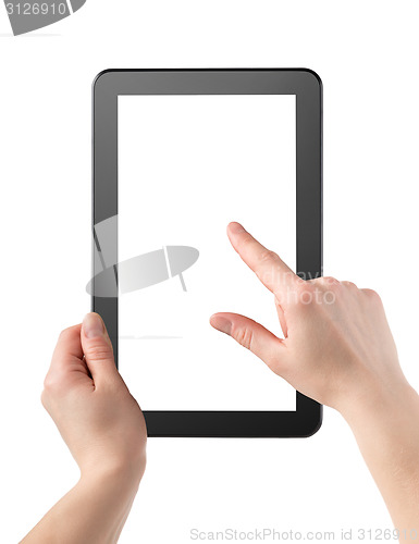 Image of Hands and tablet