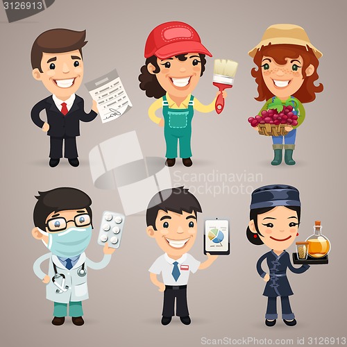 Image of Professions Cartoon Characters Set1.4